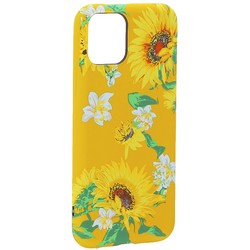 Чехол-накладка силикон MItriFON для iPhone 11 Pro (5.8&quot;) 0.8мм с флуоресцентным рисунком Цветы Желтый