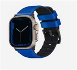 Ремешок силиконовый Uniq LINUS AIROSOFT SILICONE для Apple Watch 49/45/44/42, цвет синий (RACING BLUE)