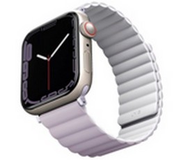 Ремешок силиконовый Uniq REVIX для Apple Watch 49/45/44/42, цвет сиреневый/белый (LILAC/WHITE)