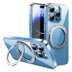 Чехол пластиковый Hoco AS1 Rotating magnetic case для iPhone 15 (6.1&quot;) с магнитным кольцом 2.0mm Прозрачный