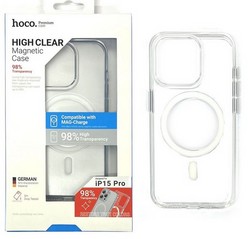 Чехол пластиковый Hoco AS4 Primary series magnetic protective case для iPhone 15 Pro (6.1&quot;) тонкий PC+TPU 1.5mm Прозрачный