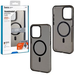 Чехол пластиковый Hoco AS3 Amber magnetic protective case 15 Plus (6.7") тонкий PC+magnet 2.0mm Дымчатый