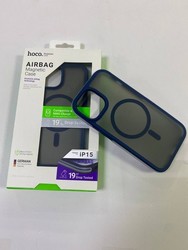 Чехол пластиковый Hoco AS5 19ft anti-fall flexible airbag magnetic case для iPhone 15 (6.1&quot;) PC+TPU 2.0mm Синий