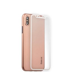 Чехол-накладка супертонкая Coblue Slim Series PP Case &amp; Glass (2в1) для iPhone XS/ X (5.8&quot;) Розовый