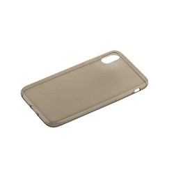 Чехол силиконовый для iPhone XS/ X (5.8&quot;) супертонкий в техпаке (прозрачно-чёрный)