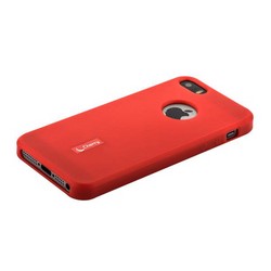 Чехол-накладка силиконовый Cherry матовый 0.4mm & пленка для iPhone SE/ 5S/ 5 (4.0") Красный