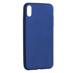 Чехол-накладка Deppa Case Silk TPU Soft touch D-89037 для iPhone XS Max (6.5&quot;) 1мм Синий металик