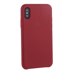 Чехол-накладка кожаная Leather Case для iPhone XS/ X (5.8") Red Красный