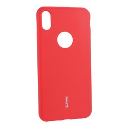 Чехол-накладка силиконовый Cherry матовый 0.4mm &amp; пленка для iPhone XS Max (6.5&quot;) Красный