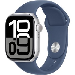 Apple Watch Series 10 GPS 42mm Silver Aluminum S/M/L Denim Sport Band