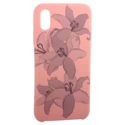Чехол-накладка силиконовый Silicone Cover для iPhone XS/ X (5.8&quot;) Орхидея Розовый