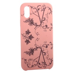 Чехол-накладка силиконовый Silicone Cover для iPhone XS/ X (5.8&quot;) Узор Розовый