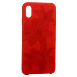 Чехол-накладка силиконовый Silicone Cover для iPhone XS Max (6.5") Орхидея Красный