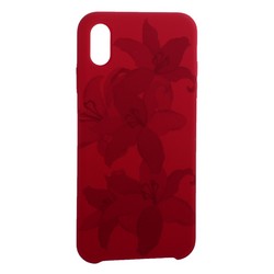 Чехол-накладка силиконовый Silicone Cover для iPhone XS Max (6.5") Орхидея Бордово-фиолетовый