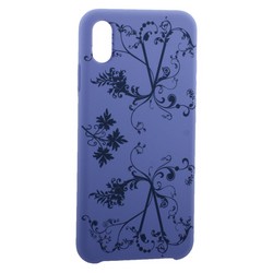 Чехол-накладка силиконовый Silicone Cover для iPhone XS Max (6.5&quot;) Узор Сиреневый