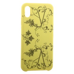 Чехол-накладка силиконовый Silicone Cover для iPhone XS Max (6.5&quot;) Узор Желтый