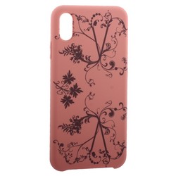 Чехол-накладка силиконовый Silicone Cover для iPhone XS Max (6.5") Узор Розовый