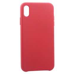 Чехол-накладка кожаная Leather Case для iPhone XS Max (6.5&quot;) Peony pink - Розовый пион