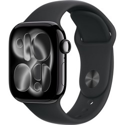 Apple Watch Series 11, 42 mm, Jet Black Aluminium Black Sport Band SM/ML