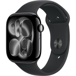 Apple Watch Series 11, 46 mm, Jet Black Aluminium Black Sport Band SM/ML