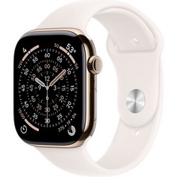 Apple Watch Series 11, 46 mm, Gold Titanium Light Blush Sport Band SM/ML