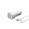 Разделитель автомобильный Deppa Car charger 2.4A MFI D-11291, дата-кабель 8-pin Lightning 1.2m 12/24V (2USB: 5V/2.4A) Белый - фото 32834