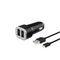 Разделитель автомобильный Deppa Car charger 2.4A MFI D-11285, дата-кабель 8-pin Lightning 1.2m 12/24V (2USB: 5V/2.4A) Черный - фото 50992