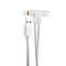 Дата-кабель USB Hoco X12 One Pull Two L Shape Magnetic Adsorption Cable 2в1 Lightning&microUSB (1.2м) White - фото 53079