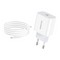 Адаптер питания BOROFONE BA38A Speedly PD+QC 3.0 fast Charger Type-C to Lightning (USB-C: 5V max 3.0A/ 20Вт) Белый - фото 53994