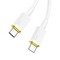 Дата-кабель Hoco U109 Fast charging data cable Type-C to Type-C (20V-5A, 100Вт Max) 1.2 м Белый - фото 55039